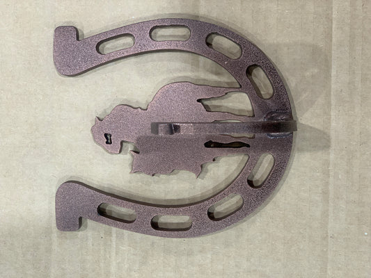 Horseshoe Hanger (cowboy holding hat)